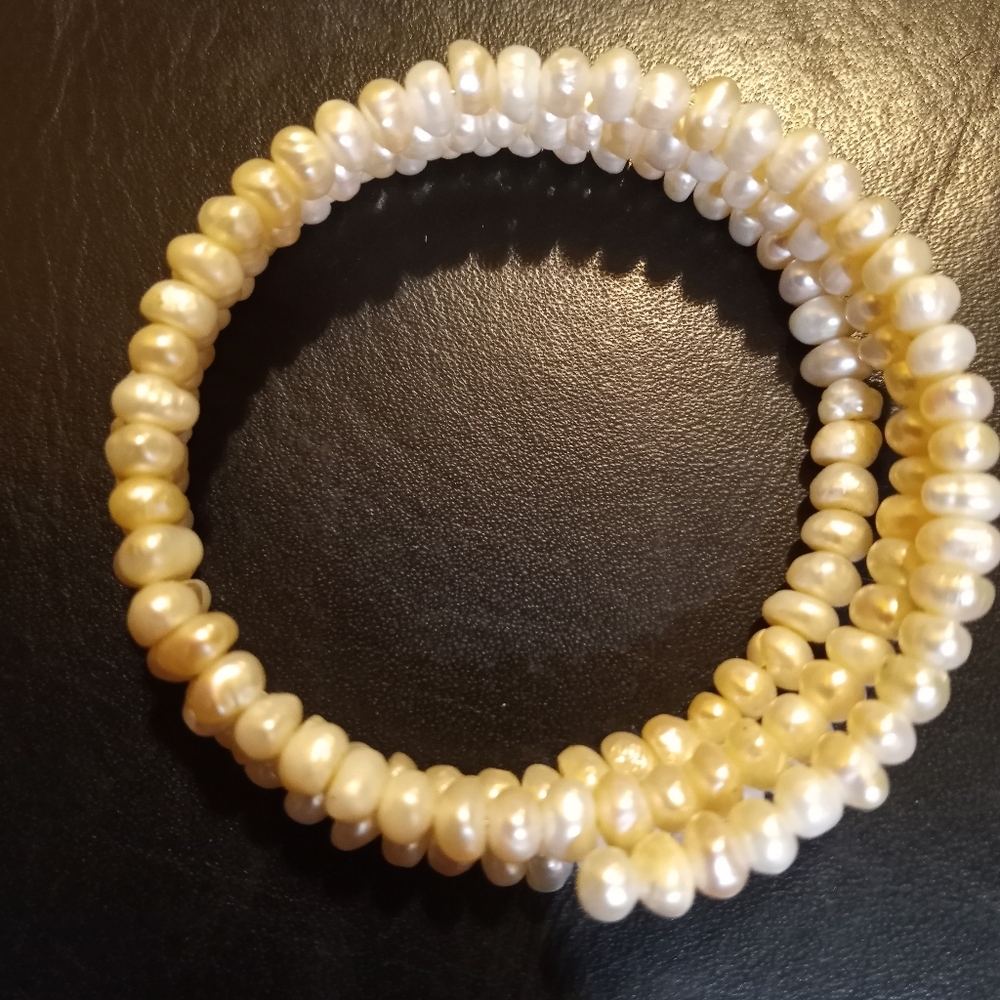 Spiral authentic pearl bracelet for small wrists